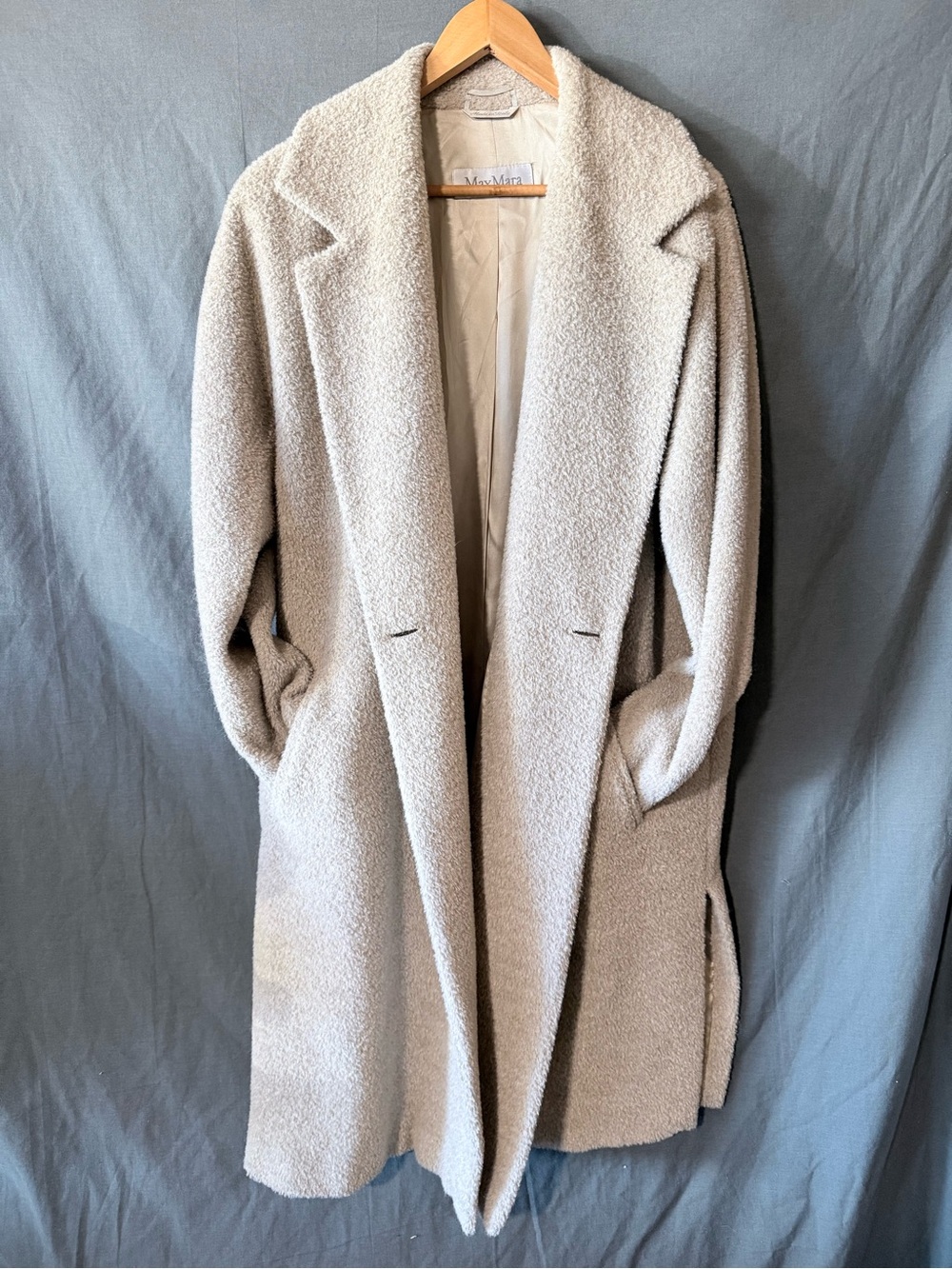 MaxMara Cream Teddy Bouclé Coat